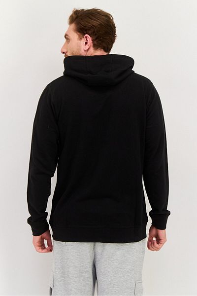 Burnside Men Hooded Plain Long Sleeves Sweatshirt, Black