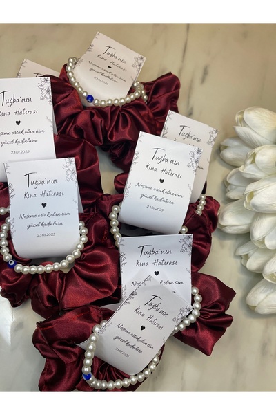 Vona Atelier 50 قطعة حناء، خطوبة، عروس، سوار لؤلؤي بإبزيم لوصيفة العروس