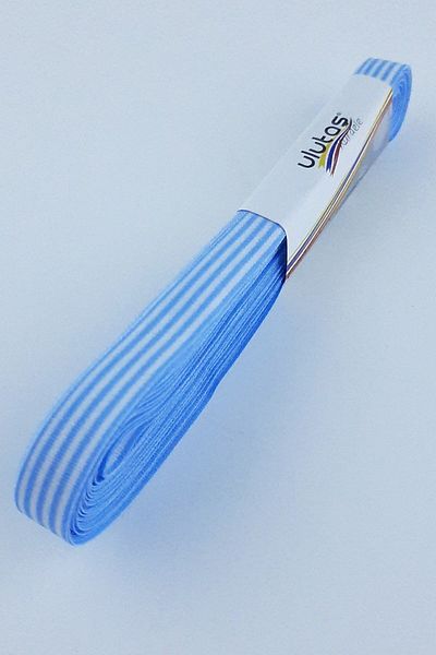 Hayalperest boncuk Μπλε ριγέ Baby Degrede Κορδέλα - 1 cm x 10 Mt