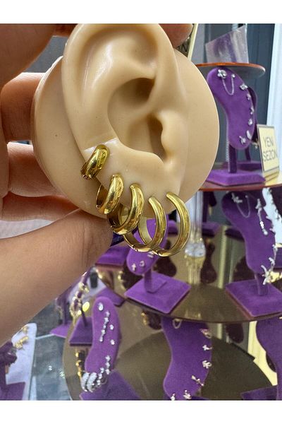 Arescollection Stainless Steel Bombed Earring Earrings 1 Pair
