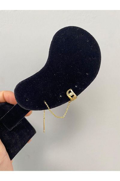 Modex Chain Dangle Jewelled Cartilage Earrings