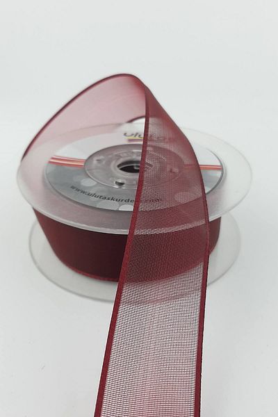 Hayalperest boncuk Κορδέλα Μπορντό Απλή Σιφόν 2,5 cm 20 m