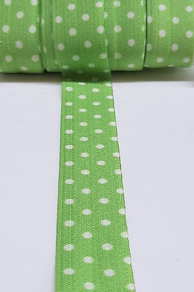 Hayalperest boncuk Bandă elastică verde cu buline 1,5 cm