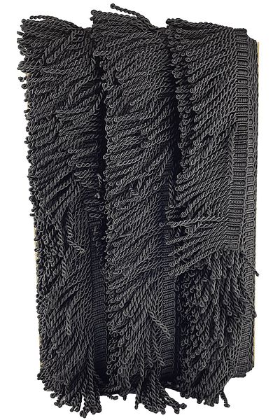 Hayalperest boncuk Black Twisted Bouillon Fringe Tassel 7 Cm