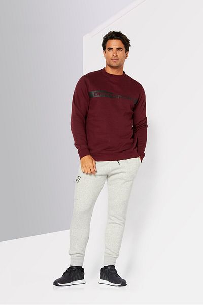 DKNY Sport Men Sportswear Fit Long Sleeve Training Sweatshirt, Burgundy