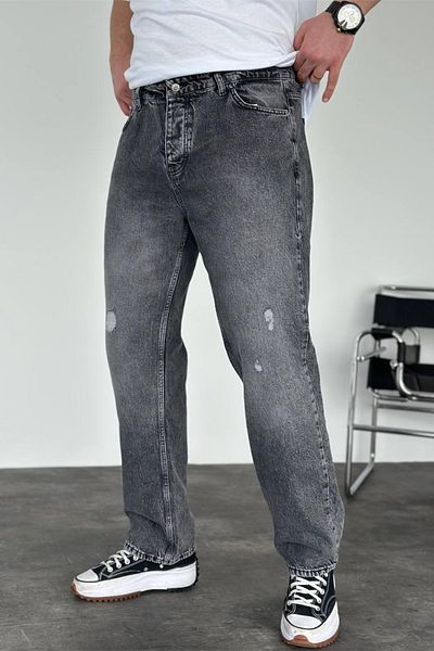 MADZEYMODA Ανδρικό τζιν παντελόνι με φαρδιά εφαρμογή με σκισίματα KE-341