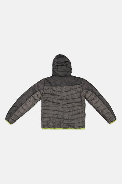 Weatherproof جاكيت بغطاء رأس ووجهين بشعار العلامة التجارية للأولاد من كيدز بوي، باللون الرمادي