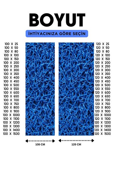 TAGESAN Blue Non-Slip Entrance Mat - 120X300 cm Dust Holder