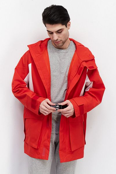 Fila Men Sportswear Fit Long Sleeves Outdoor Jacket, Red Combo