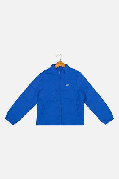Lacoste Kids Boy Embroidered Logo Parka Jacket, Blue