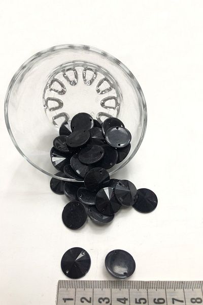 Hayalperest boncuk Μαύρη Στρογγυλή Πλαστική Πέτρα Παράκαμπτος 20 Τεμάχια