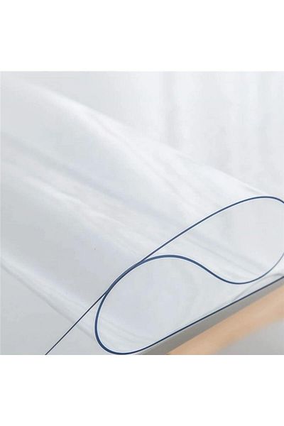 Kolkıran Züccaciye Transparent Thick 2.2 mm Pvc Non-Slip Protective Table Cover with Size Options