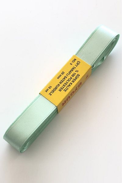 Hayalperest boncuk Panglică Satin Verde Apă Deschisă 2 Cm