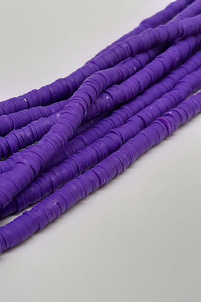 Hayalperest boncuk Patterned Purple Fimo Dough Beads 6mm
