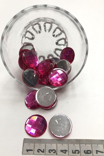 Hayalperest boncuk Fuchsia Round Sticking Sewing Stone 10 Pieces