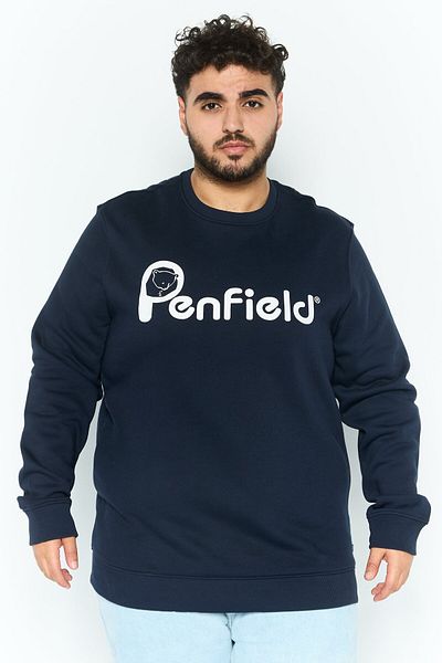 Penfield Men Crew Neck Long Sleeve Brand Logo Sweatshirt, Navy Blue