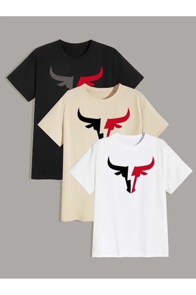 Gollinger Ανδρικό μπλουζάκι 3-pack Advantage Crew με στάμπα