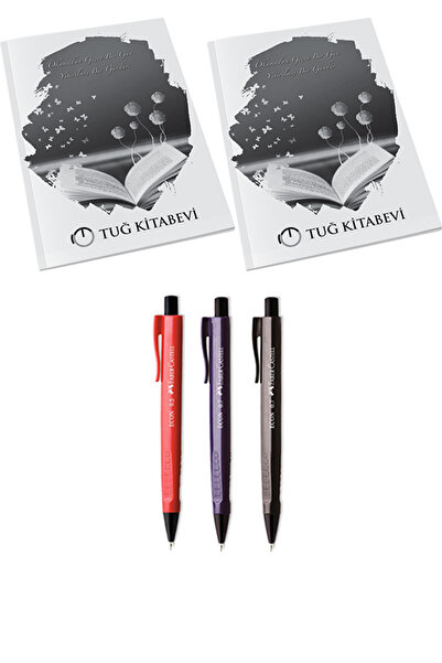 Saydam Yayınları 2 Adet Not Defteri 3 Adet Econ Kalem