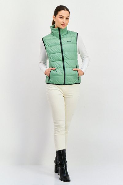 Hugo Boss Women Brand Logo Vest Jacket, Sage Green