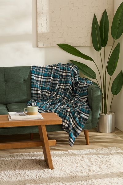 Karaca Home Flannel Throw Tv Blanket Petrol Green