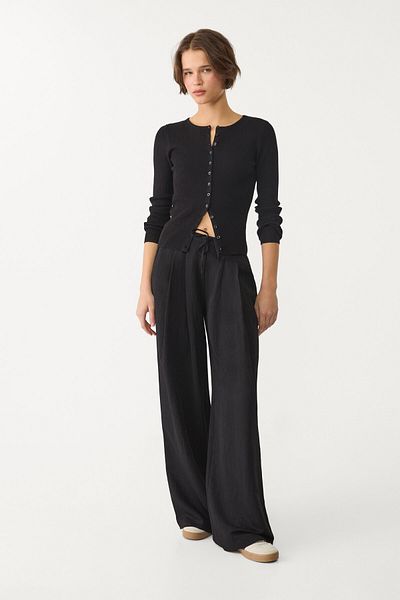 Stradivarius Textured drawstring trousers