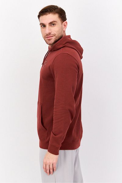 Hurley Men Brand Logo Long Sleeves Hooded Sweatshirt, Dark Brown