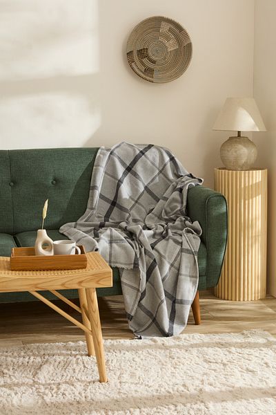 Karaca Home Flannel Throw Tv Blanket Gray