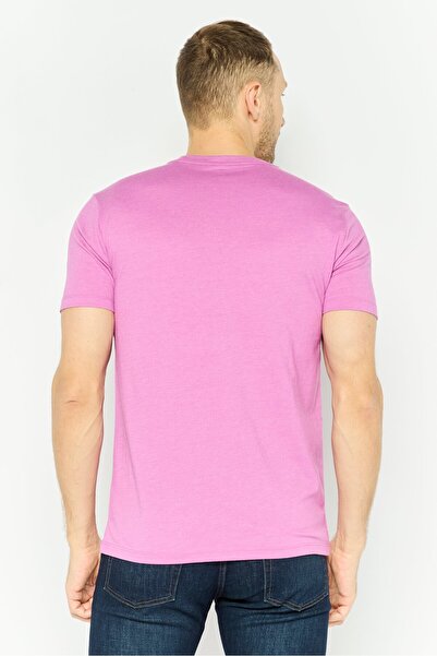 GAP Men Crew Neck Short Sleeves Plain T-Shirt, Pink