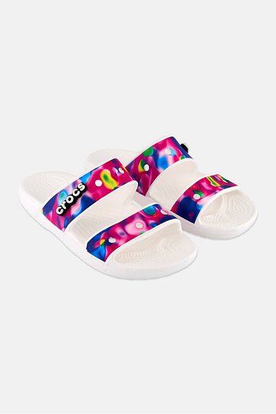 Crocs Kids Boy Brand Logo Slip On Slides, White