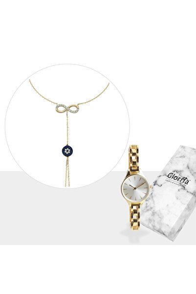 Glorria Altın Şahmeran Bileklik - Saatli Hediye Seti - Vk0054-hs