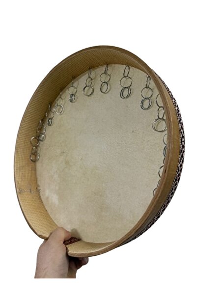 bademüzik ERBANE BENDİR HALKALI HAYVAN DERİLİ 38 CM KALİTELİ KEÇİ DERİSİ