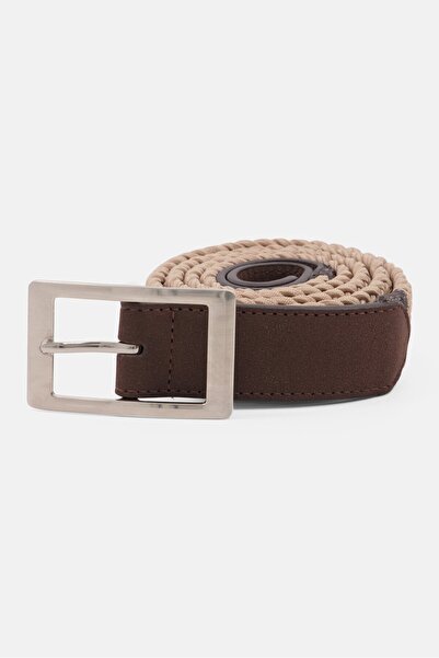 GAZZARRİNİ Men Braided Belt, Beige