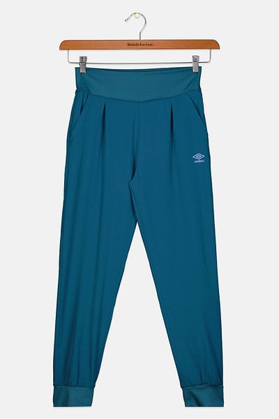 UMBRO Kids Girl Brand Logo High Waist Pants, Teal Blue