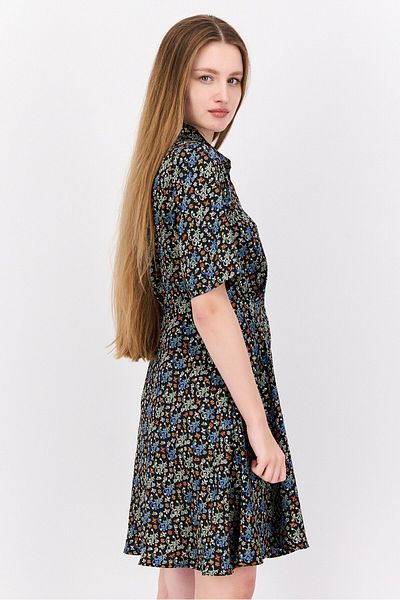 Scotch & Soda Women Floral Print Mini Dress, Black Combo