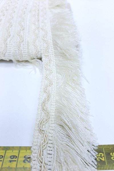 Hayalperest boncuk Off-White String Tasseled Decorative Fringe Strip