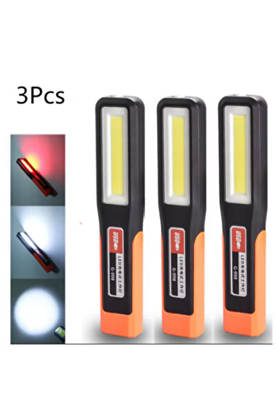 farissu Manyetik Tamirci El Feneri 3 Modlu Şarjlı COB Xpe Led Acil Durum  Tam...