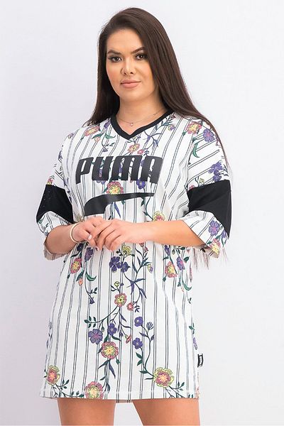 Puma Women Downtown Aop Dress, White Combo