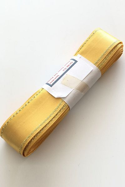 Hayalperest boncuk Panglică Satină Cu Sclipici Galben Întunecat 3 Cm