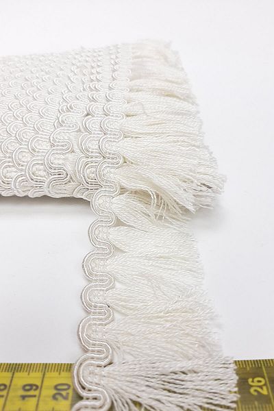 Hayalperest boncuk 5 Cm Cream Waterway Patterned Strip Tassel