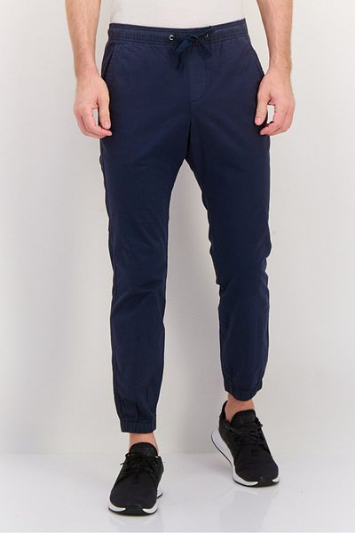 GAP Men Solid Drawstring Jogger Pants, Navy