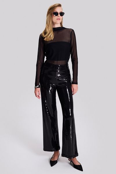 Naramaxx Wide Leg Sequin Trousers
