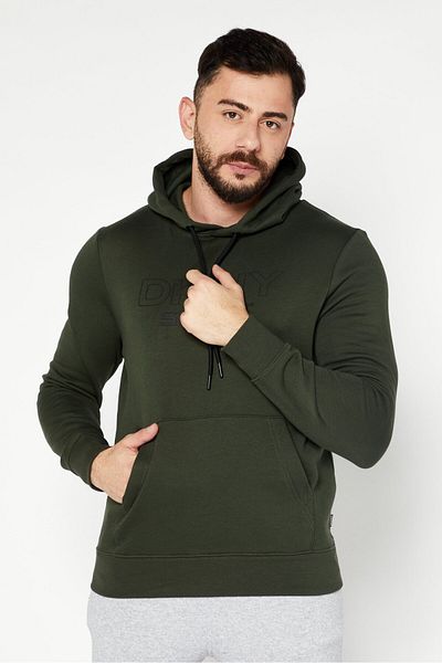 Dkny Men Sportswear Fit Long Sleeves Running Hoodies, Pine Green