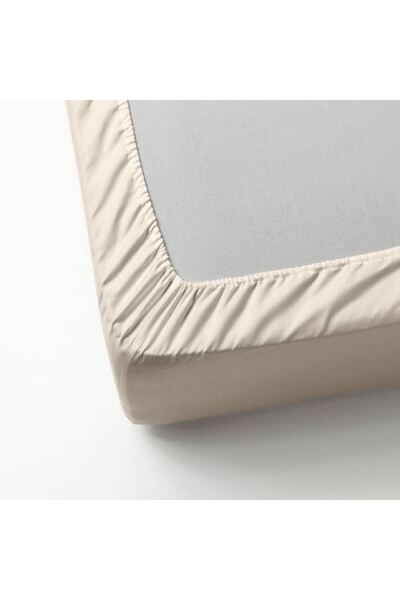 IKEA - Dvala, Fitted Sheet, Beige, 180X200 cm
