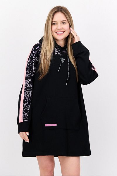 Aape By A Bathing Ape Women Hooded Graphic Print Mini Dress, Black