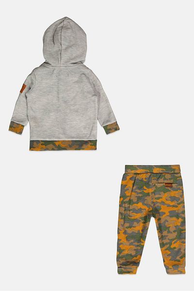 7 For All Mankind Toddlers Boy 2 Piece Hoodie And Sweatpants Set, Grey Combo