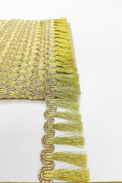 Hayalperest boncuk Gold Yellow Waterway Patterned Strip Tassel 5 Cm