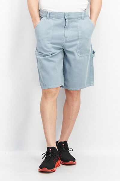 CELIO Men Regular Fit Solid Denim Shorts, Grey