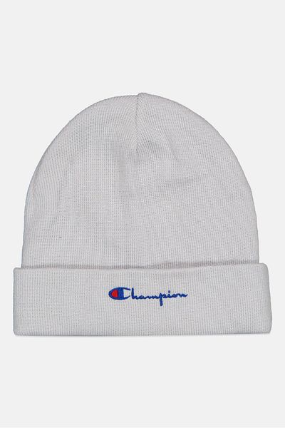 Champion Men Embroidered Logo Beanie Hat, Grey
