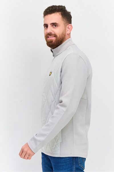 Lyle & Scott Men High Neck Brand Logo Long Sleeves Sweatshirt, Light Grey