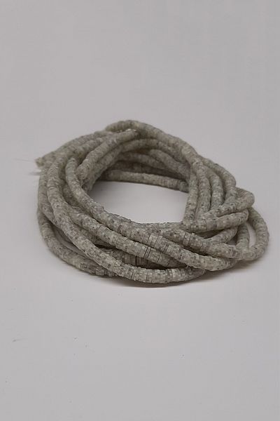 Hayalperest boncuk Gray Patterned Fimo Dough Bead 6mm